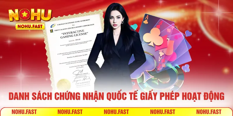 Danh sách chứng nhận quốc tế cho giấy phép hoạt động